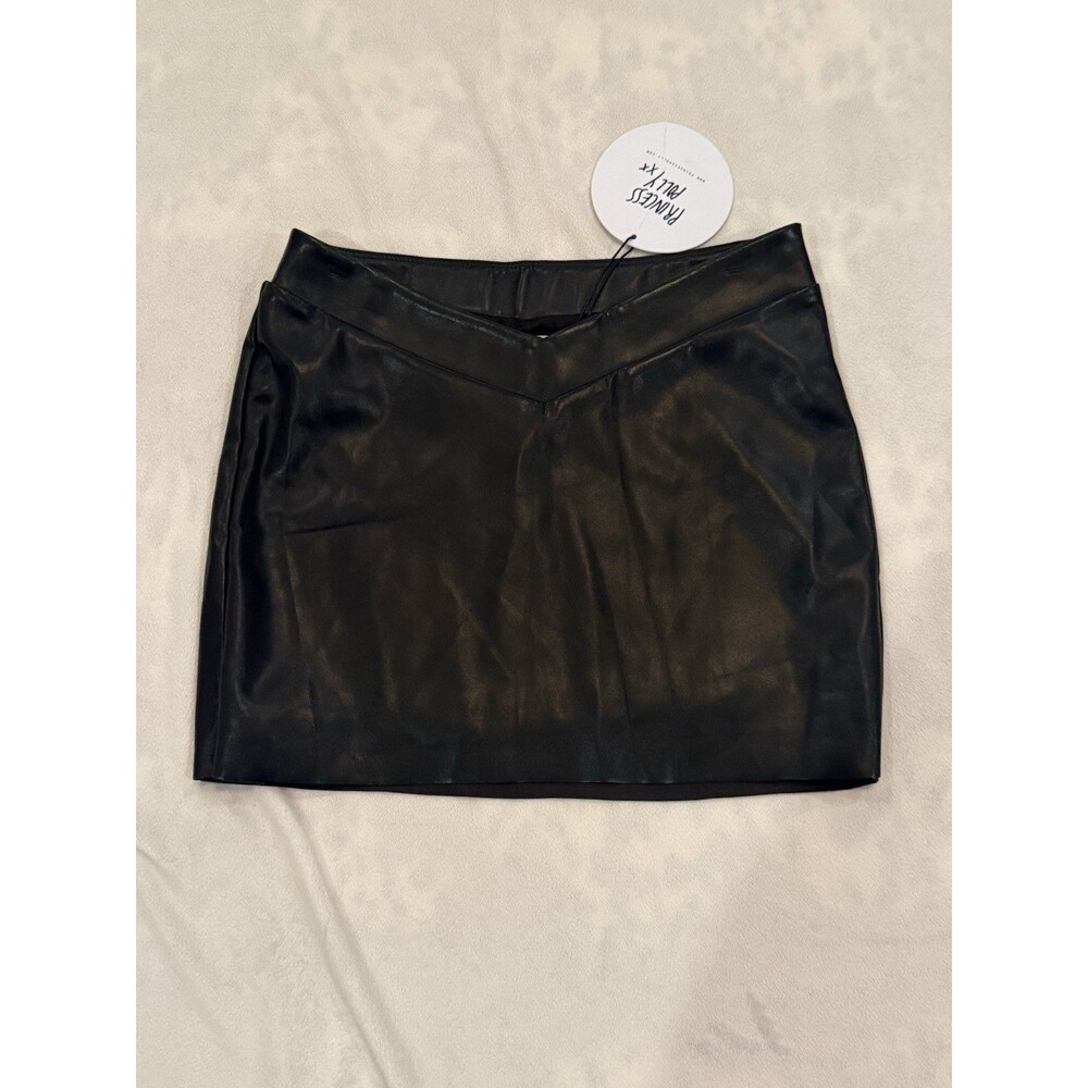 Princess Polly Black Faux Leather Mini Skirt Size 2